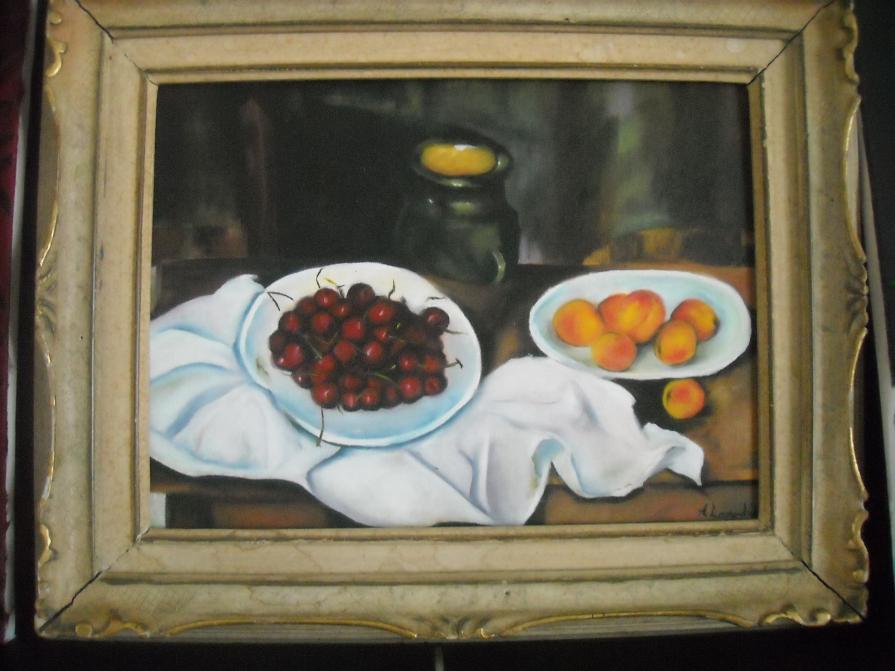 omaggio a paul cèzanne -  ciliegie e pesche ( 1883-86)