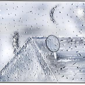 graffi in un monocromo in una notte d'autunno.