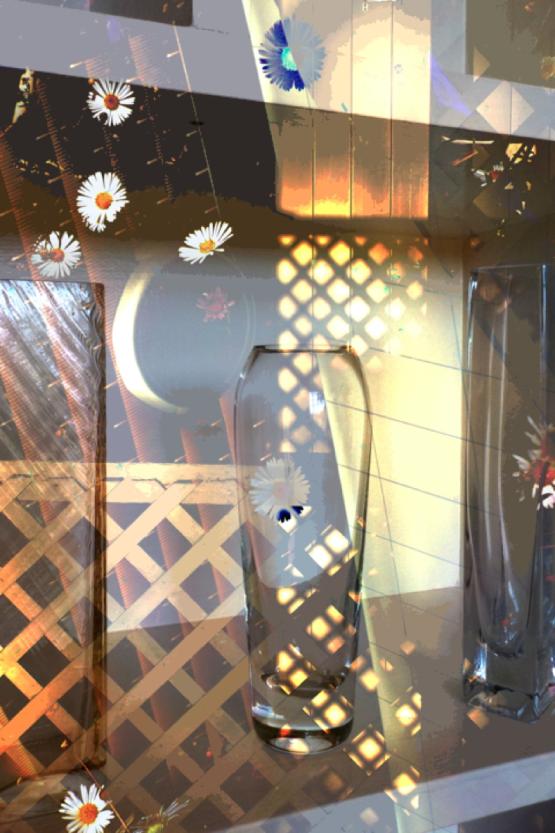 Painted upright daisy glass