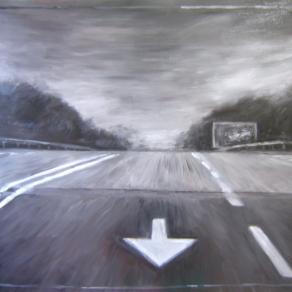 Dal treno la strada di notte