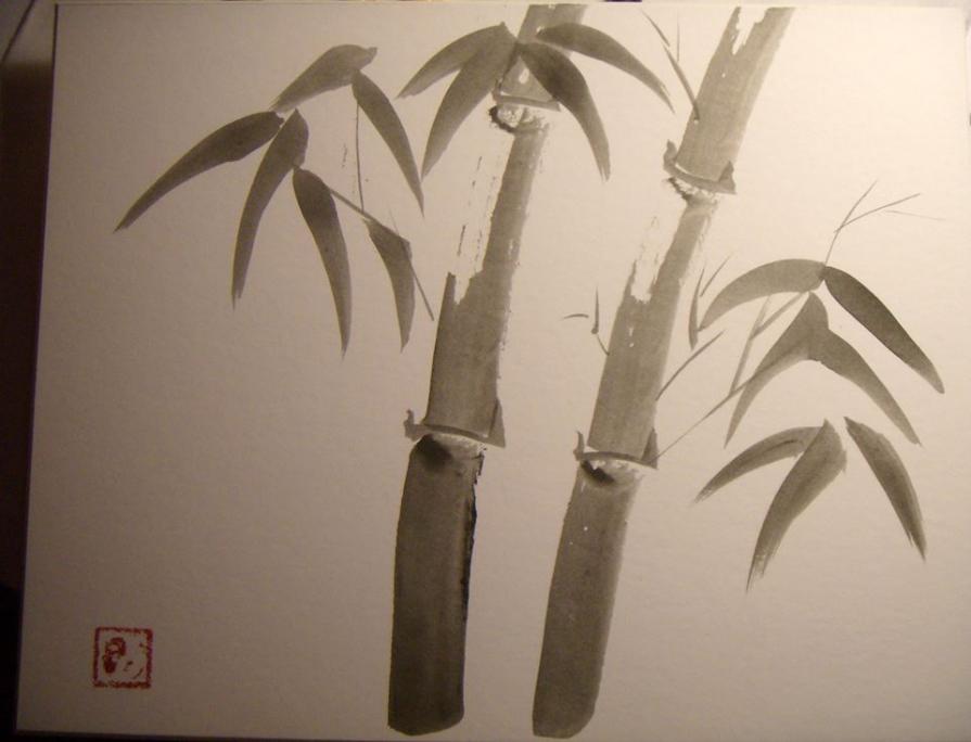 Bambù (acquerello giapponese sumi-e)