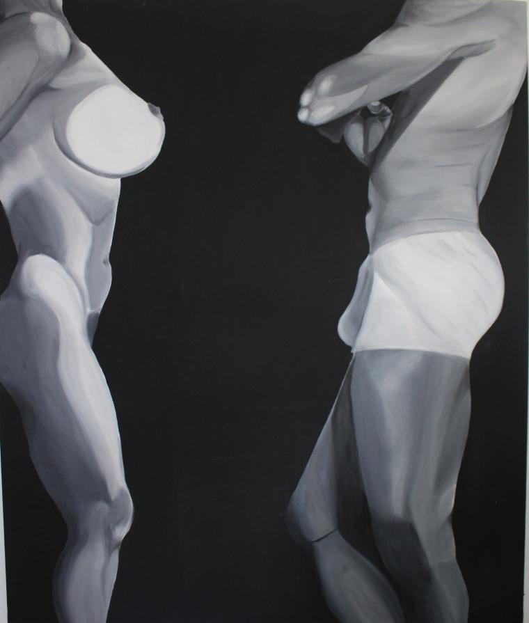 She looks at him, He looks at her