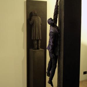 Il Maestro di scultura Denis Raccanelli alla ArteArte di Mantova.