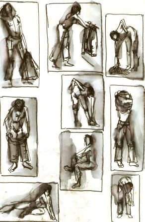 Modella che si sveste