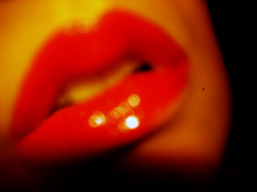 Lips in red
