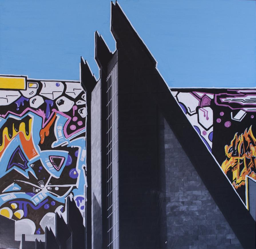 Tribunale con graffiti