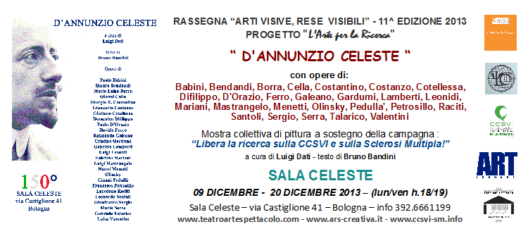 Invito Mostra collettiva "D'Annunzio Celeste" a Bologna in Sala Celeste