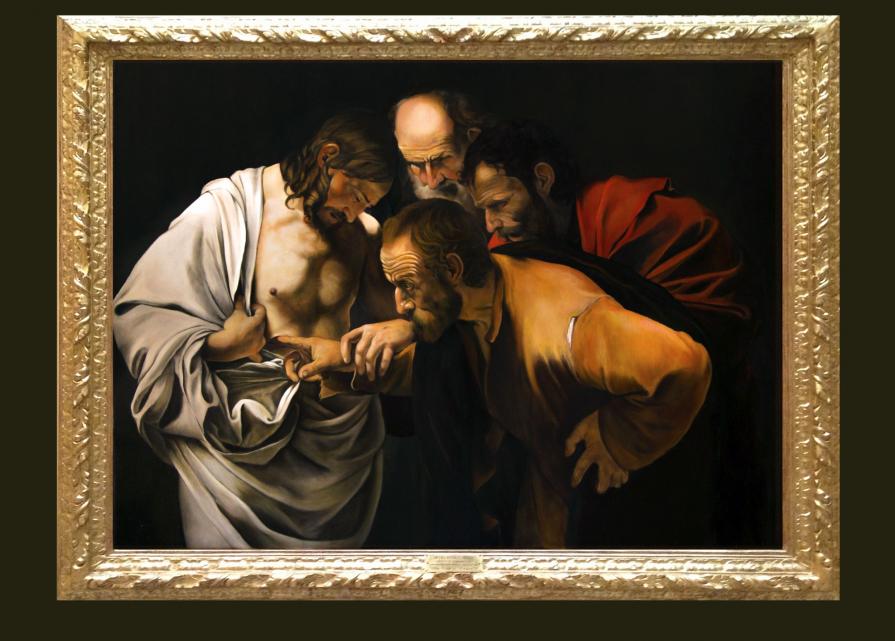 "Unbelief of St. Thomas", "Incredulità di Tommaso", after Caravaggio