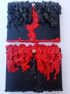 Quantum Singularity in Red & Black - 3D Art Quantum Singularity in Red & Black - 3D Art