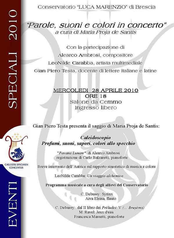 “Parole, suoni e colori in concerto”