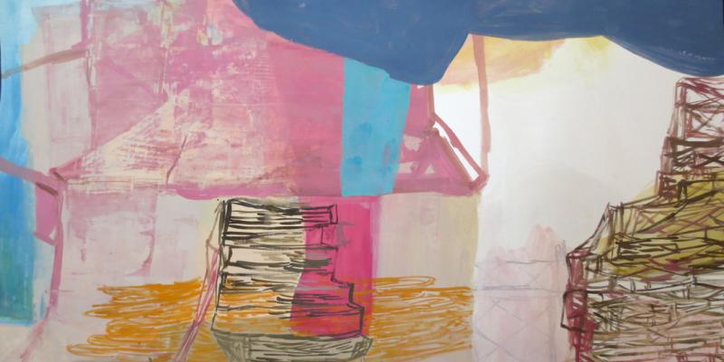 DEBORAH DANCY:  Dear Giotto Acrylic & Gouache on Paper