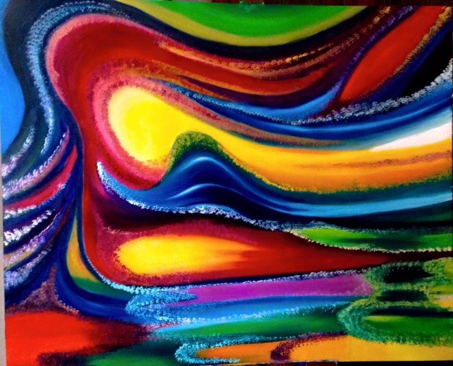 Creatività (donna seduta in riva al mare)