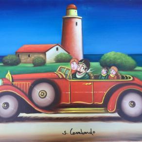 Salvo Lombardo - In gita  - olio su tela - 80 x 60