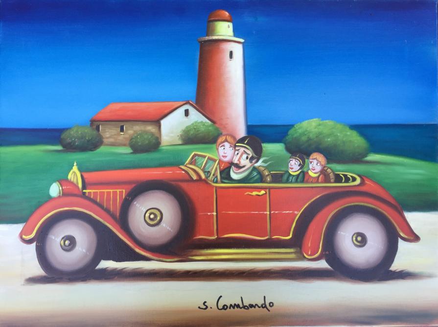 Salvo Lombardo - In gita  - olio su tela - 80 x 60
