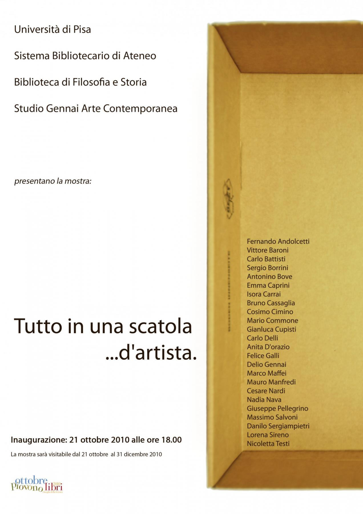 TUTTO IN UNA SCATOLA...D'ARTISTA TUTTO IN UNA SCATOLA...D'ARTISTA