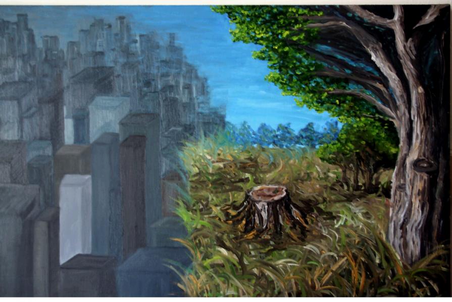 "PUNTO DI ROTTURA" ACRILICO E OLIO SU TELA DI PATRIZIONI