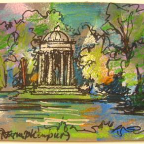 München, Germany: Monopteros im Nymphenburg-Park