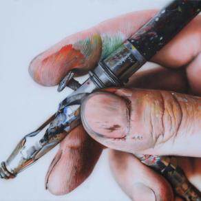Self-portrait with Airbrush gun