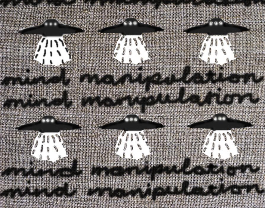 UFO (Unidentified Flying Object) fabric design 1