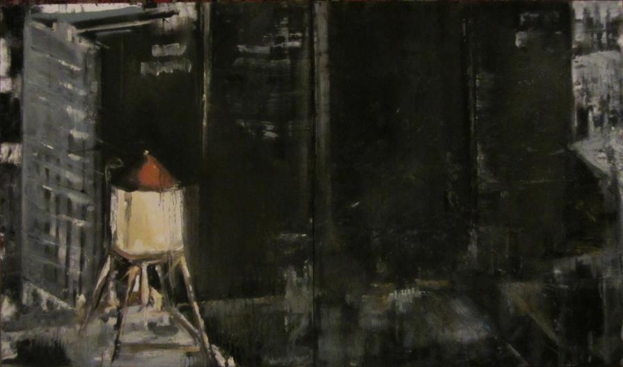 NYC water tank on black