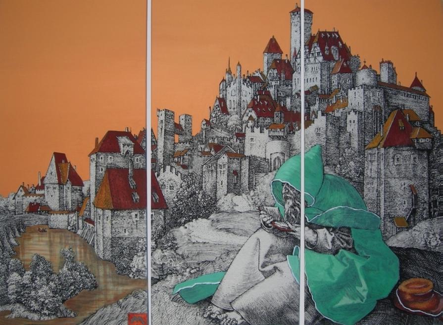 Sant'Antonio che legge sotto le mura di Norimberga