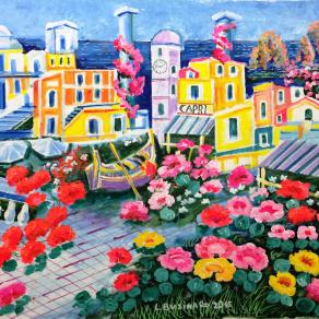 Leonardo Businaro  (Italia) - Capri - acrilico su tela - 80 x 60