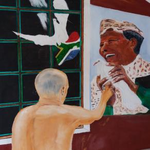 Putin Painting Care Less  Oil on Canvas.