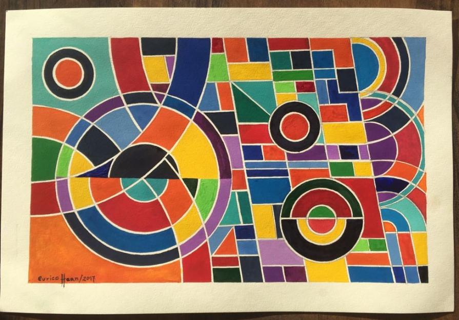 COMPOSITION NR 058 – “Squares & Circles 058” – By EURICO HAAN – 2017