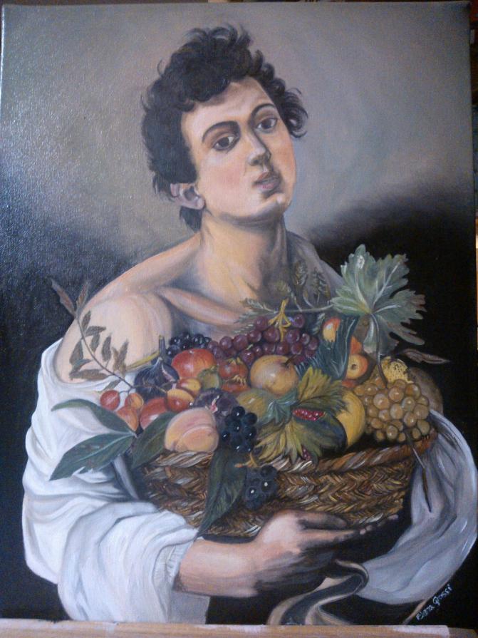caravaggio"Giovane con canestro di frutta"