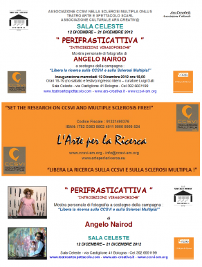 Locandina Mostra Angelo Nairod in Sala Celeste per CCSVI-SM Locandina Mostra Angelo Nairod in Sala Celeste per CCSVI-SM