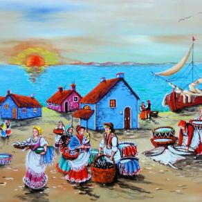 Mercato del pesce all'alba