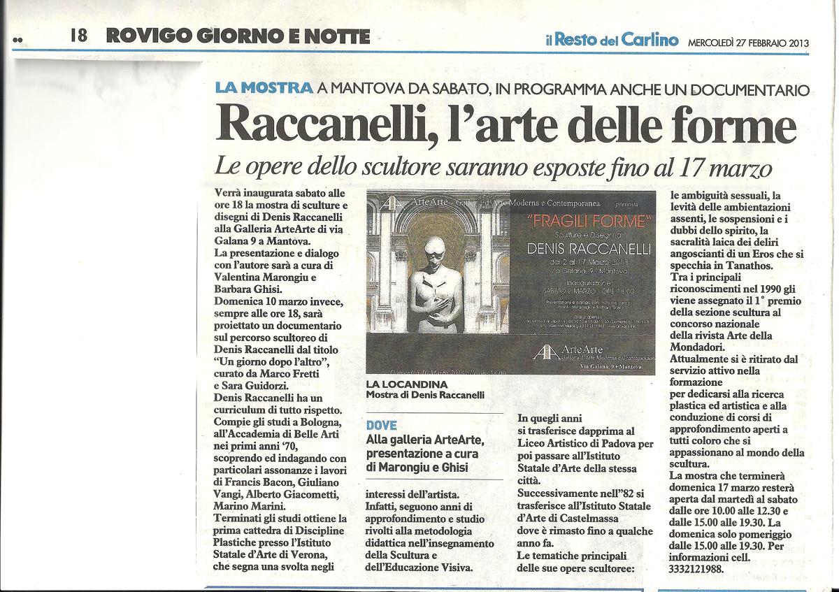 Il Maestro di scultura Denis Raccanelli alla ArteArte di Mantova.