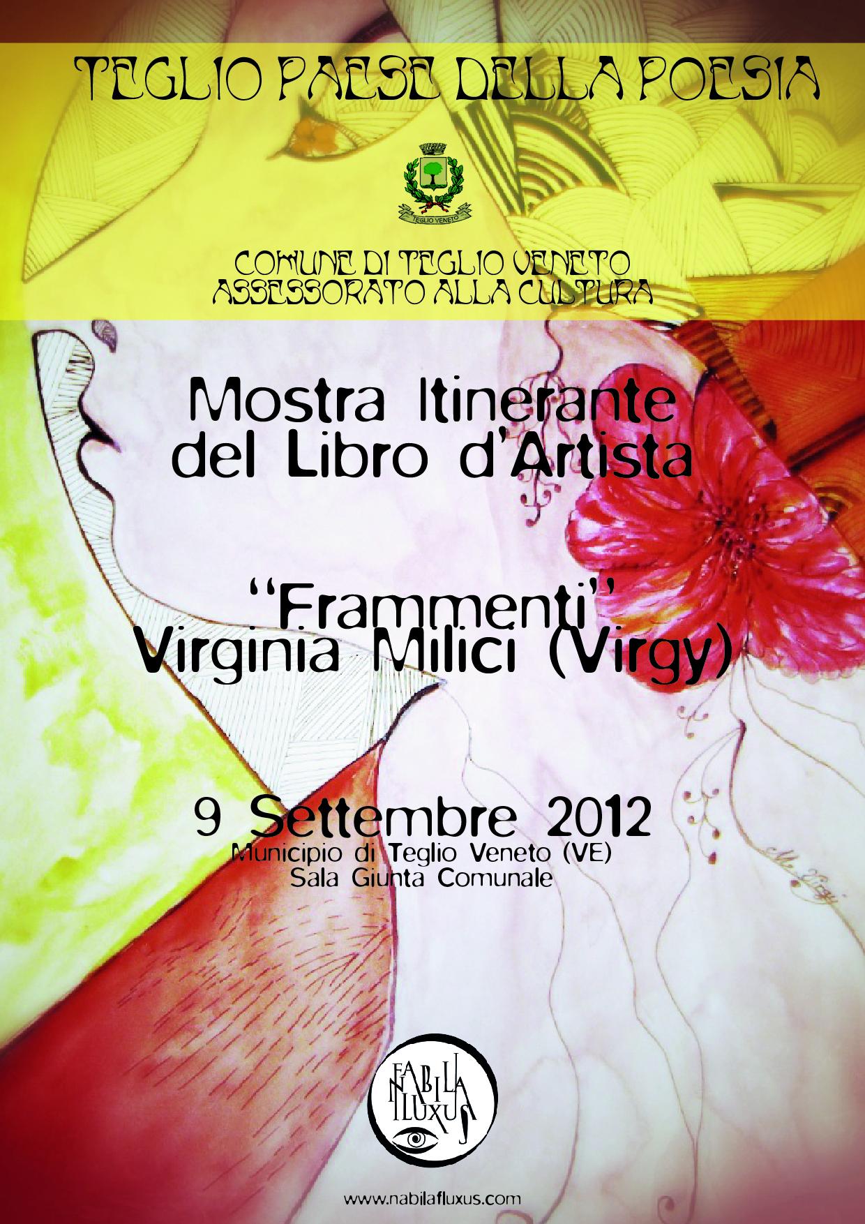 Personale di Virginia Milici (Virgy).”Frammenti” Collateralmente in esposizione una selezione di Libri D’Artista 