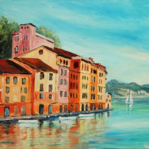 Marek Koziol (Polonia) - Portofino - olio tela - 40 x 30