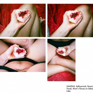 Self-portrait, Peach, Red Towel, Mom’s House on Sebago Lake Self-portrait, Peach, Red Towel, Mom’s House on Sebago Lake