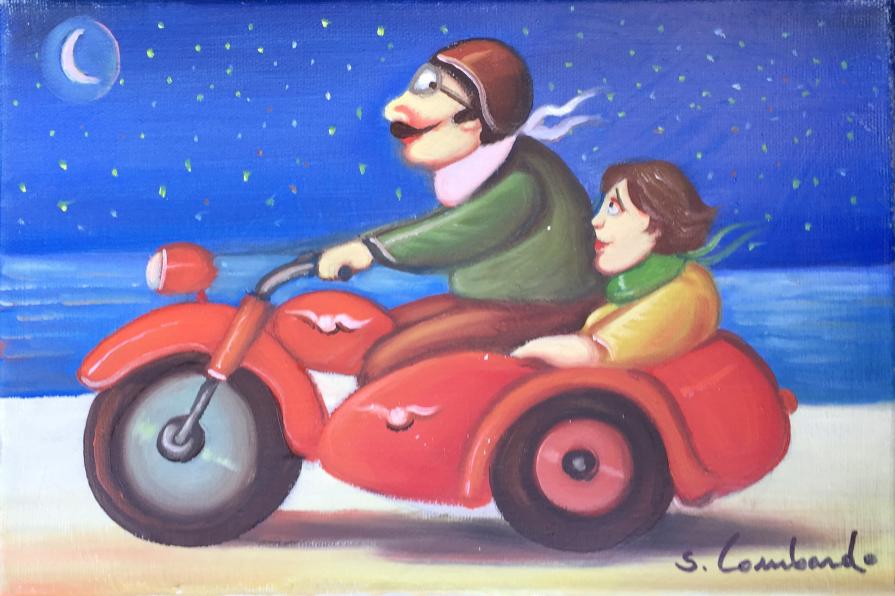 Salvo Lombardo - Chiaro di luna - olio su tela - 30 x 20