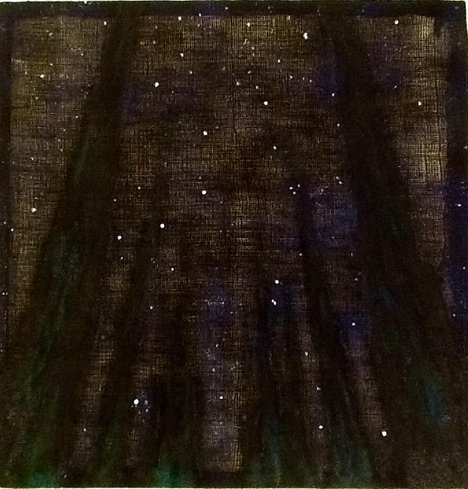 Cipressi bucano il cielo di notte