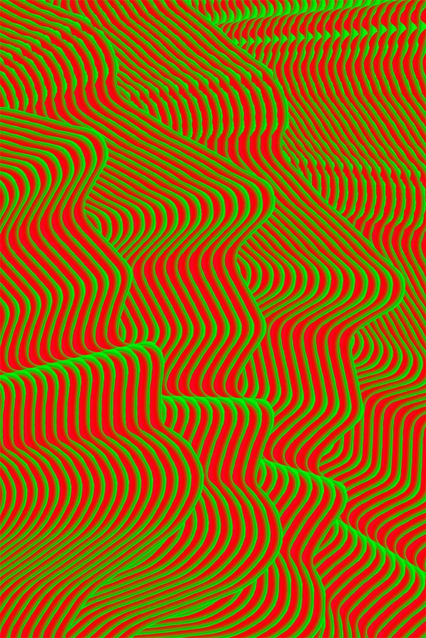 Four Faces Orange-Green