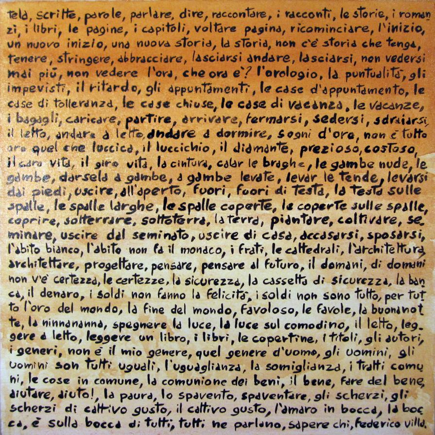 l'estetica delle parole, tela...