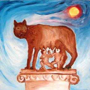 2017 ROMA MON AMOUR - LA LUPA SIMBOLO DELLA CITTA' ETERNA - 50cm x 50cm