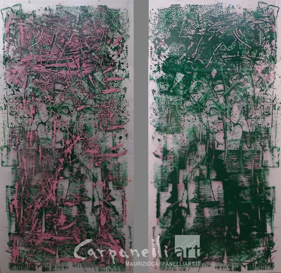 Ricordando lo spinacio Merlo nero e la pesca melba (double face a+b)