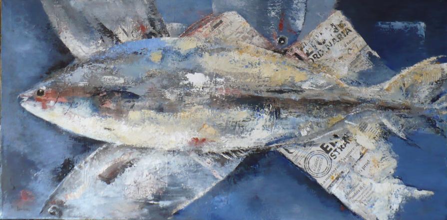 Pesci su sfondo azzurro