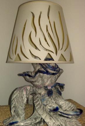 Lampada in ceramica Raku