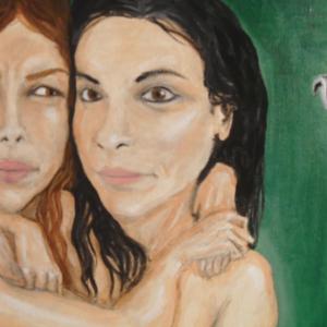 Nello spogliatoio - Avversarie amanti wrestlers (particolare)