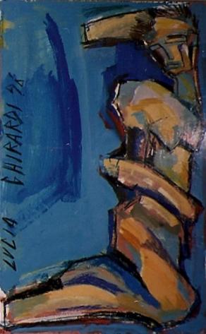 Nudo d'uomo in campo blu