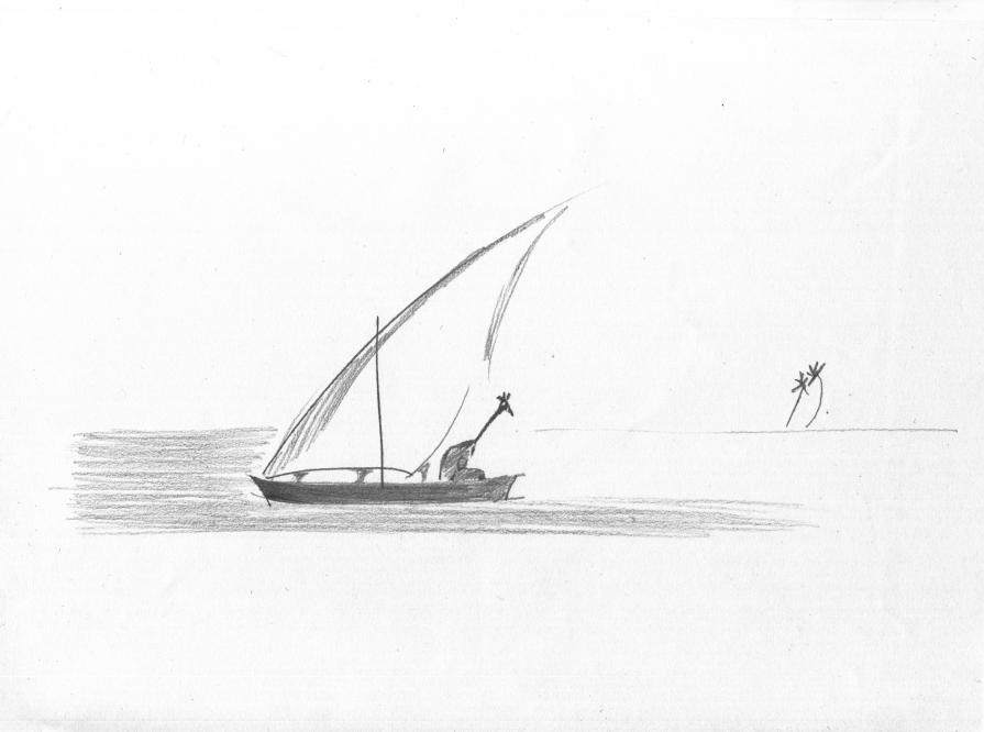 Sailing down the Nile in a Felucca.