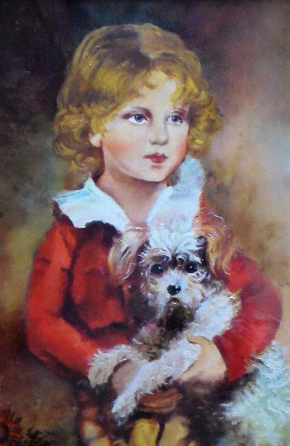 Bambino col cane(copia d'autore inglese)