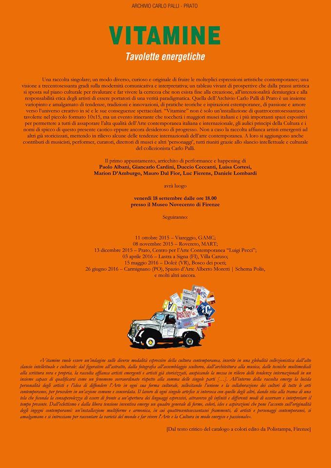  VITAMINE Tavolette Energetiche Museo del 900 Firenze 
