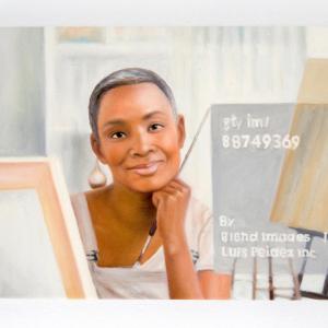 A Contemporary Portrait of the Internet Artist - African artist with paintbrush and ease