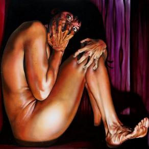 Alessandro Scannella (Italia) – In cubo - olio su tela - 90 x 90